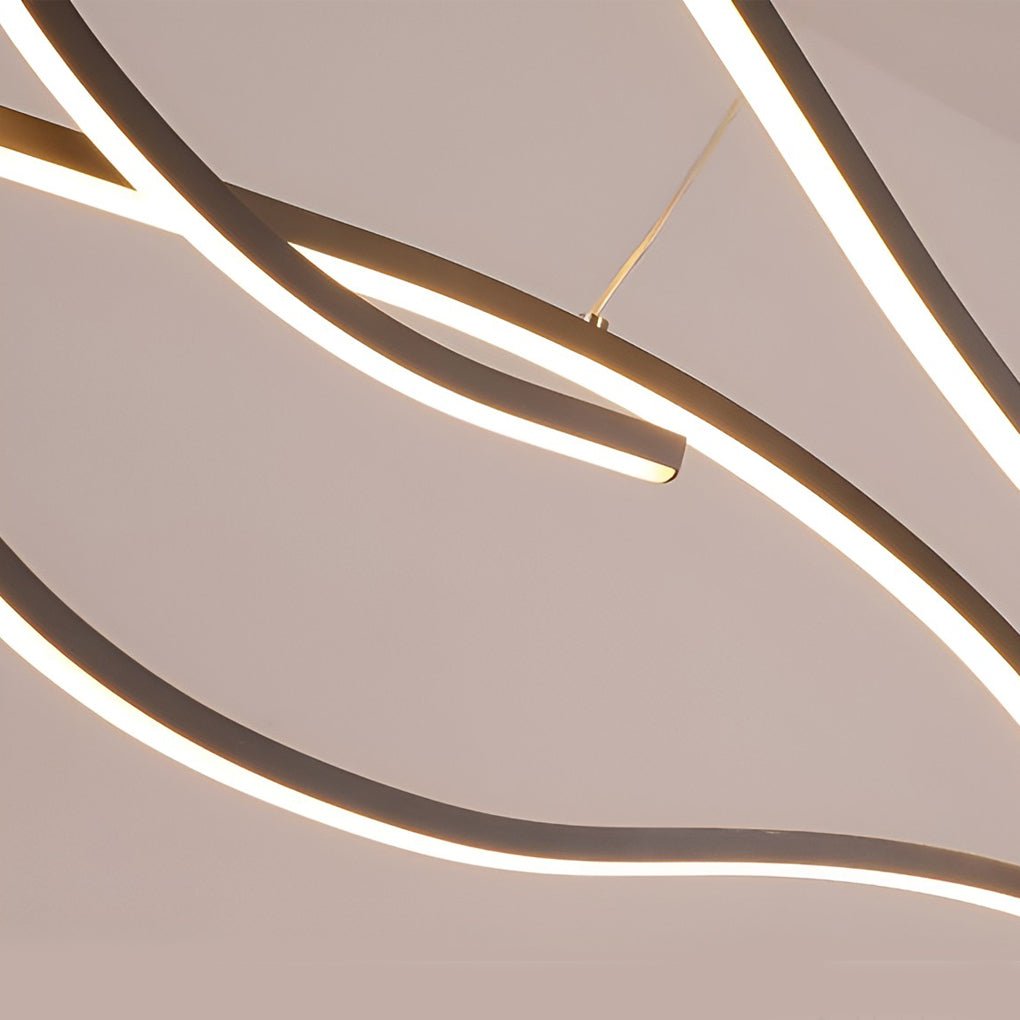 Curved LED Pendant Light Wavy LED Metal Ceiling Light
