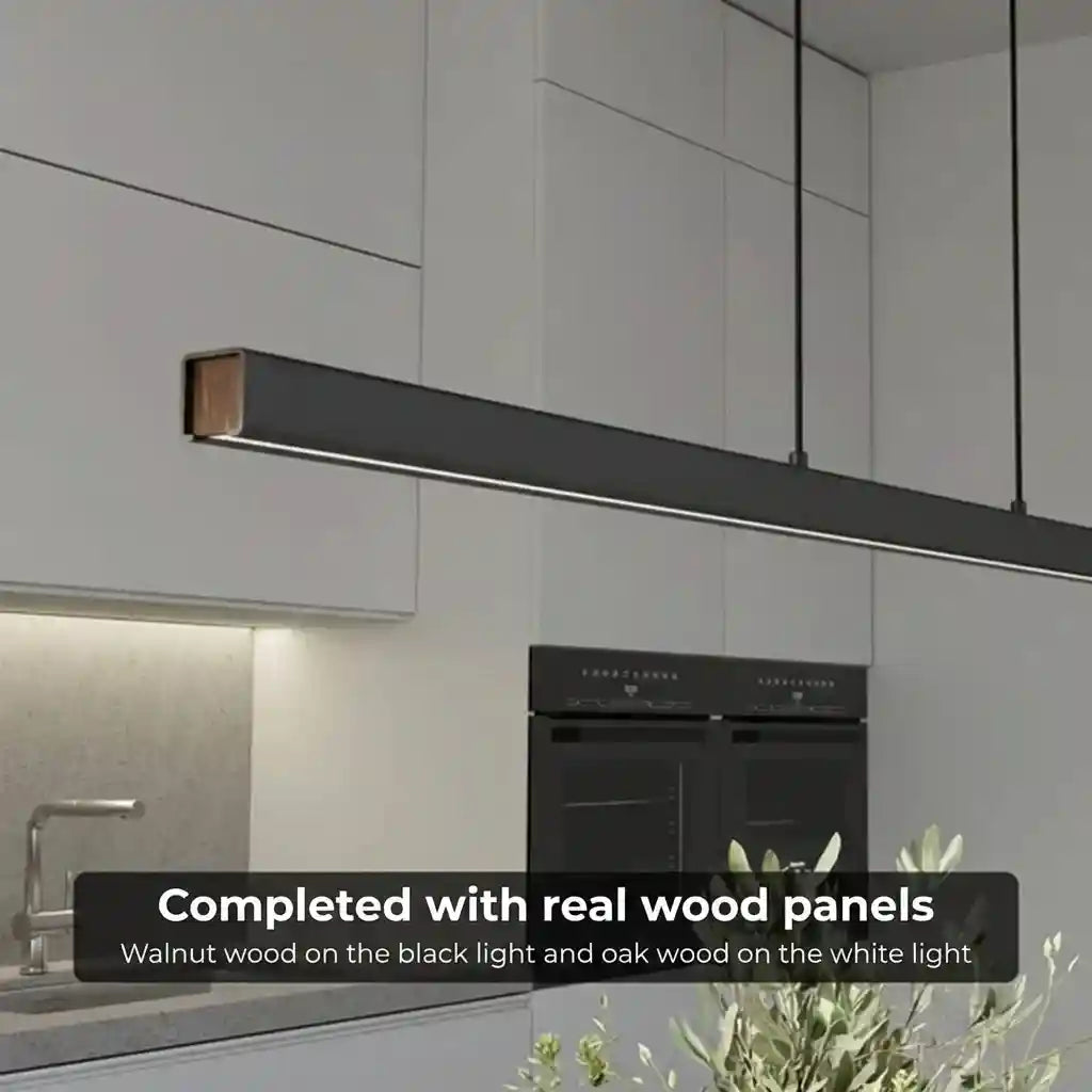 Modern Linear LED Pendant Light with Adjustable Height