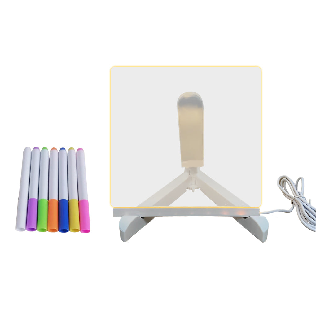 Tableau mémo lumineux LED en acrylique avec lampe de table inscriptible