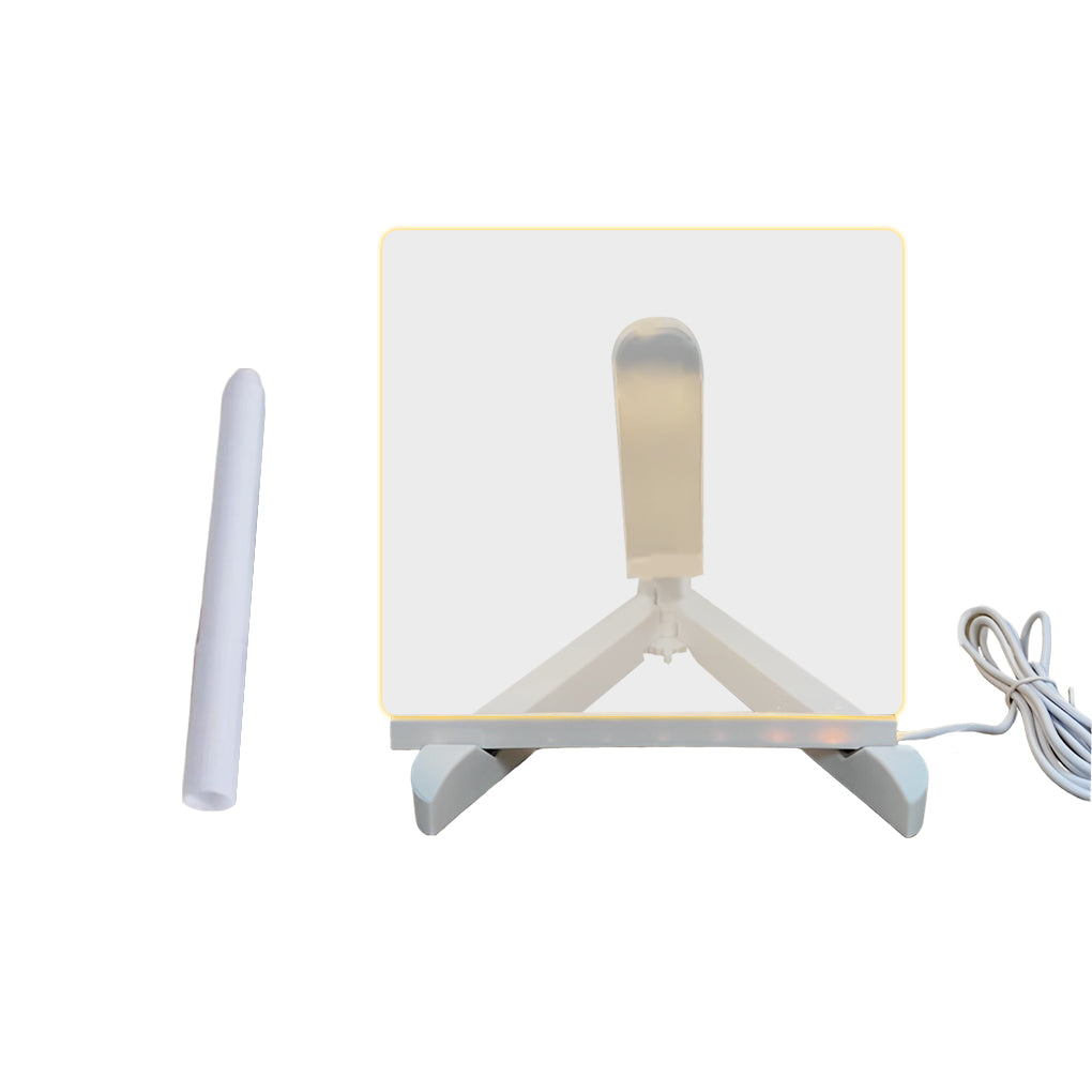 Tableau mémo lumineux LED en acrylique avec lampe de table inscriptible