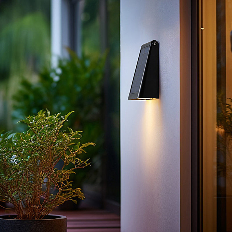 Adjustable Intelligent LED Waterproof Black Modern Solar Wall Lights