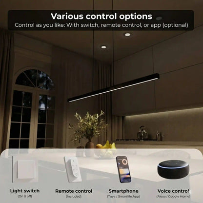 Modern Linear LED Pendant Light with Adjustable Height