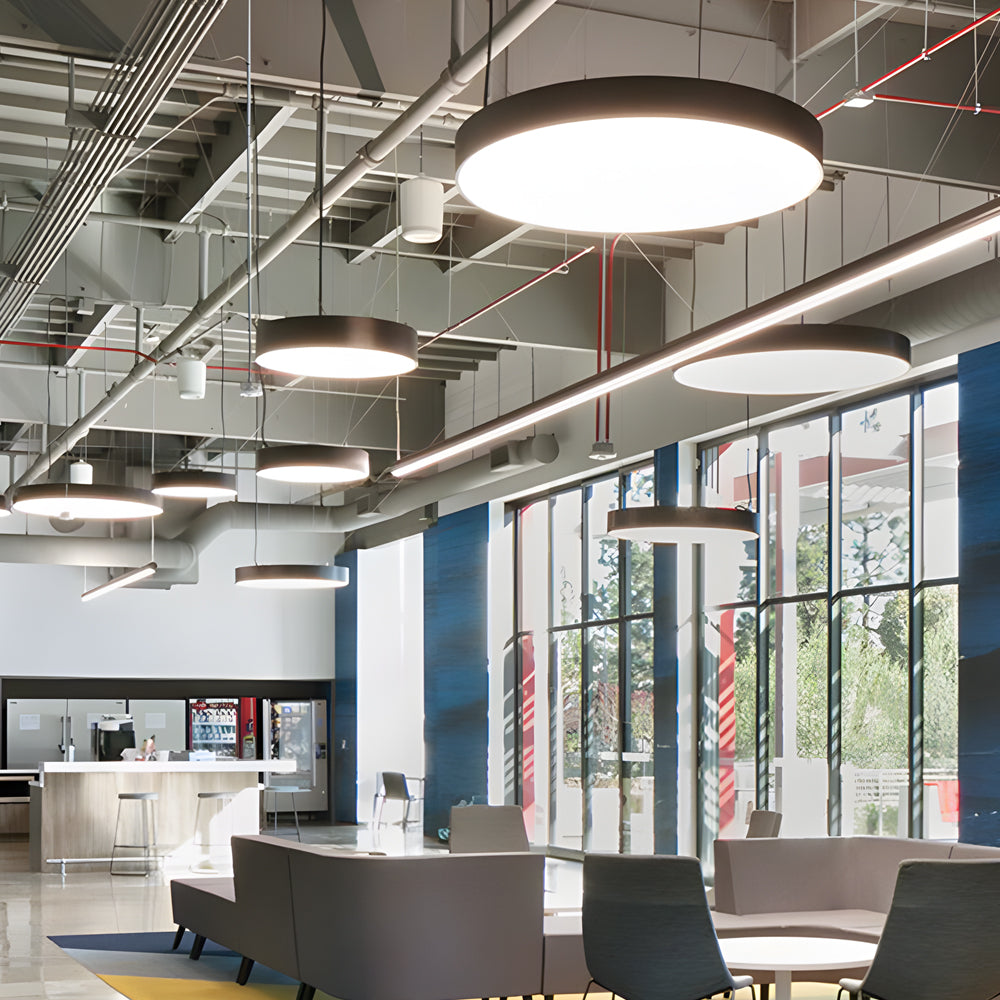 Suspension LED ronde pour éclairage de bureau, luminaires suspendus modernes pour espace de travail