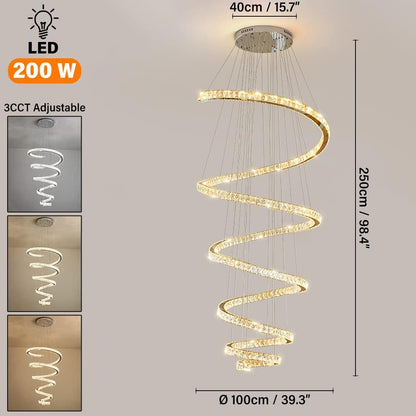 Modern Circular Crystal Pendant Chandelier for the Dining Room