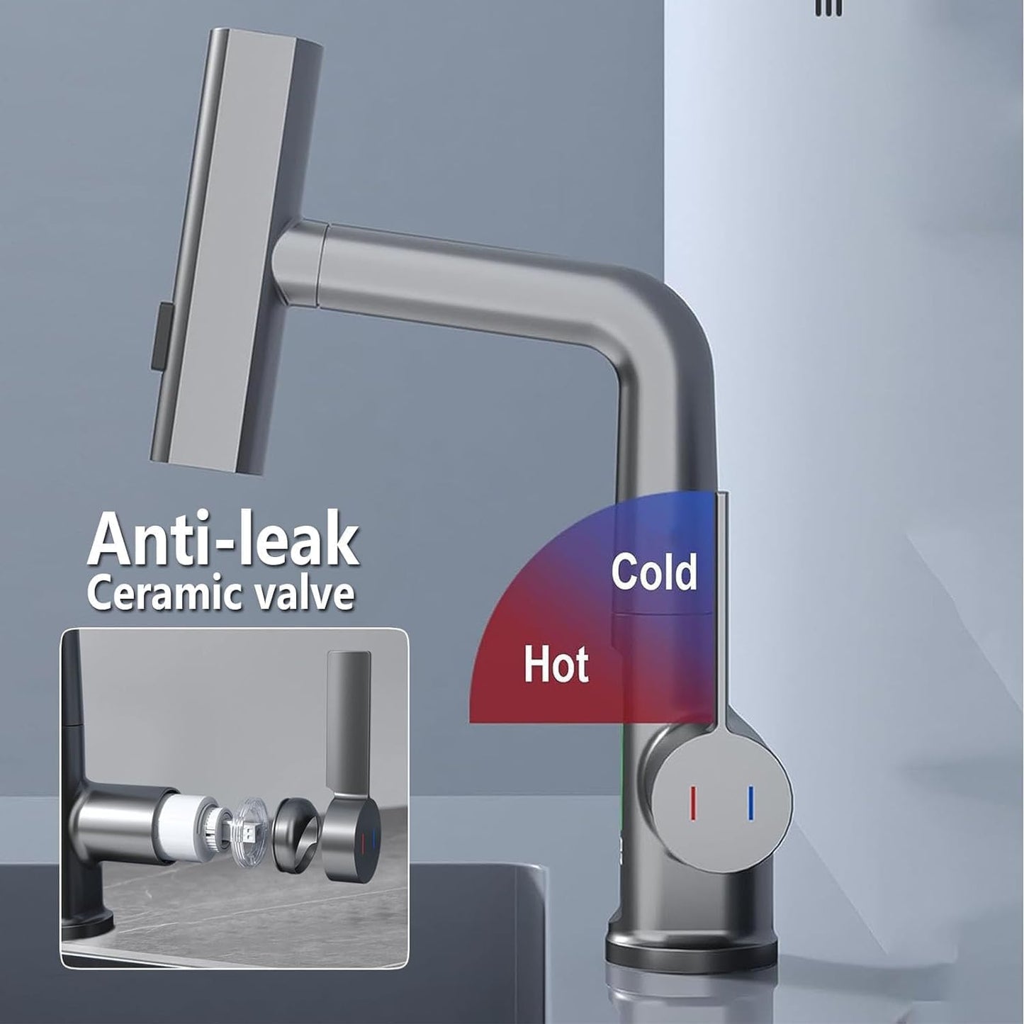 Digital Waterfall Monobloc Bathroom Tap