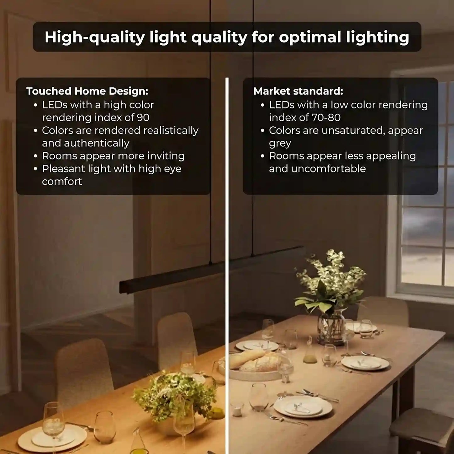 Modern Linear LED Pendant Light with Adjustable Height