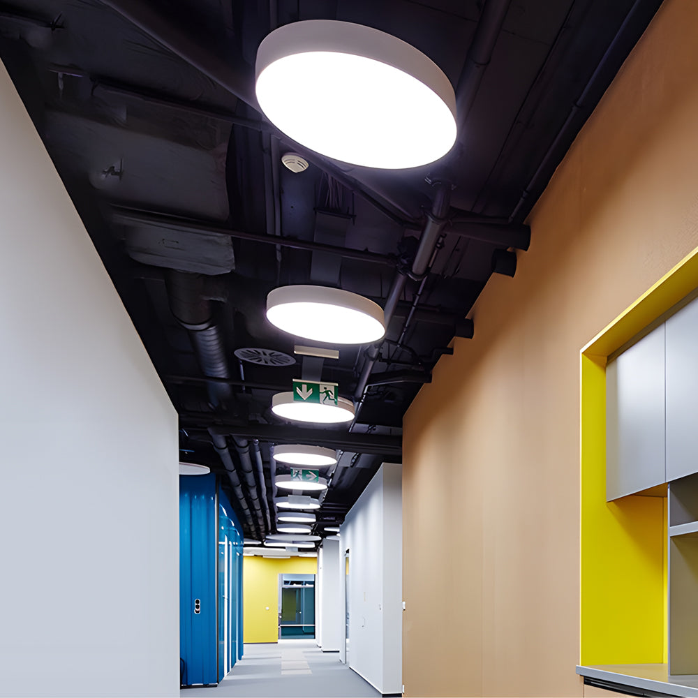 Suspension LED ronde pour éclairage de bureau, luminaires suspendus modernes pour espace de travail