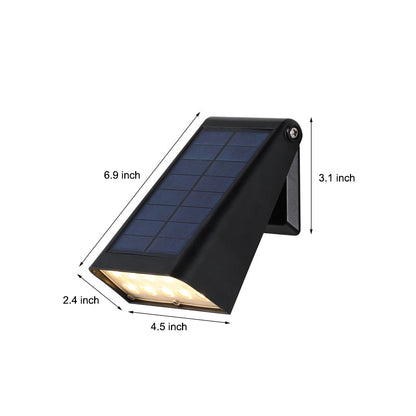 Adjustable Intelligent LED Waterproof Black Modern Solar Wall Lights