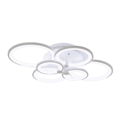 Plafonniers semi-encastrés élégants avec anneaux superposés uniques