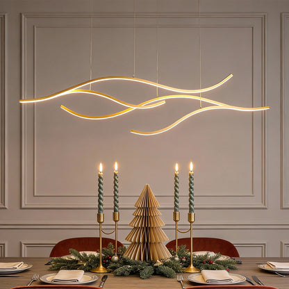 Curved LED Pendant Light Wavy LED Metal Ceiling Light