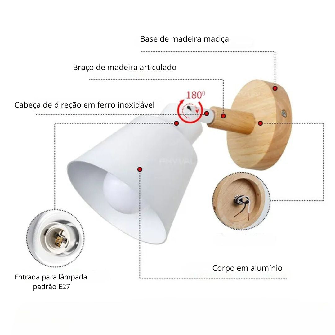 luminária de parede, luminária arandela,  arandela de parede,  arandela articulada, arandela de parede interna, arandela quarto, arandela de parede quarto, arandela preta