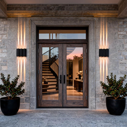 Appliques murales Wave pour extérieur, éclairage LED froid vers le haut et vers le bas