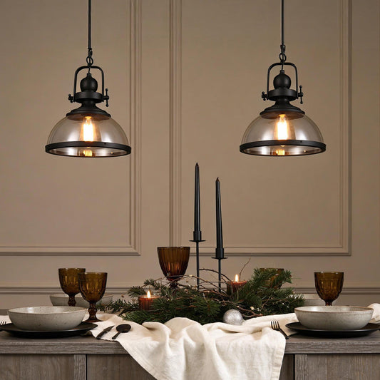 Antique Glass Iron Retro Industrial Pendant Ceiling Lights Dining Room Hanging Island Lamp