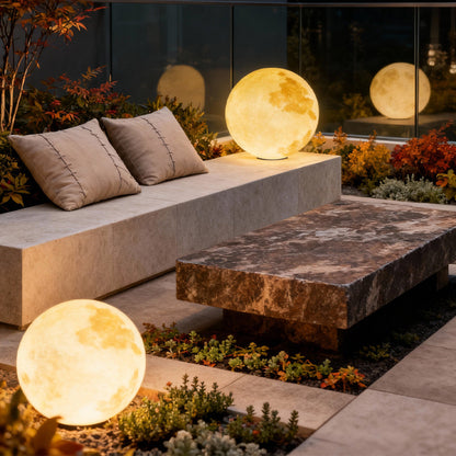 Moon-Shaped Outdoor Pier-Mount Pillar Accent Post Light
