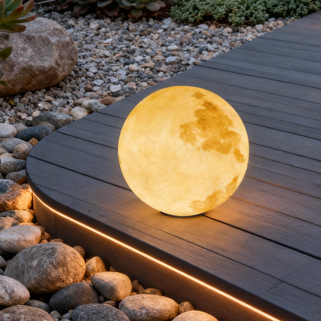 Moon-Shaped Outdoor Pier-Mount Pillar Accent Post Light