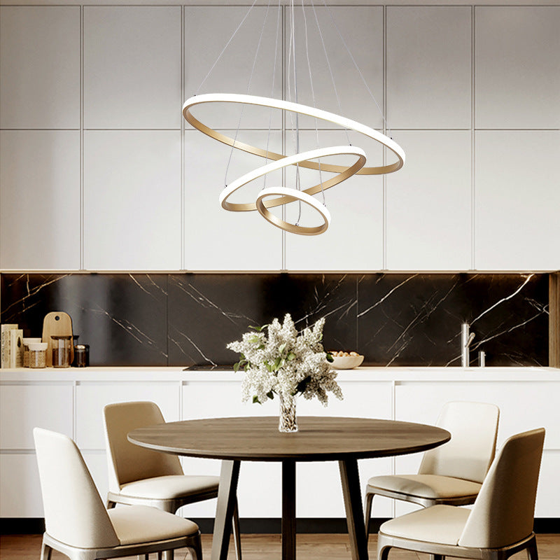 Triple LED Circular Pendant Chandelier