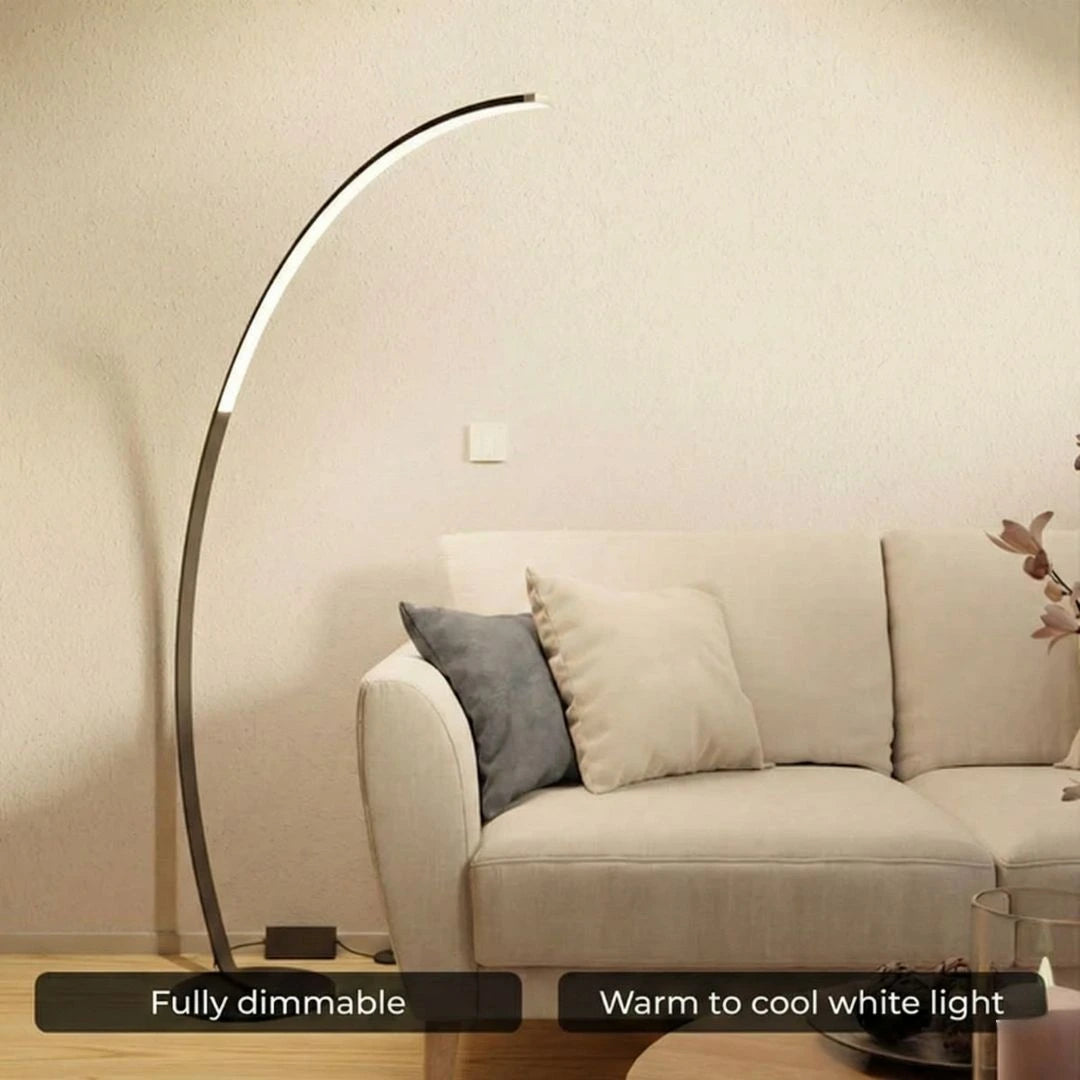 Arc Floor Lamp Living Room Black LED Smart Dimmable Remote 165cm Touched Home