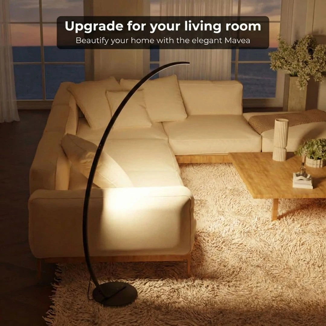 Arc Floor Lamp Living Room Black LED Smart Dimmable Remote 165cm Touched Home