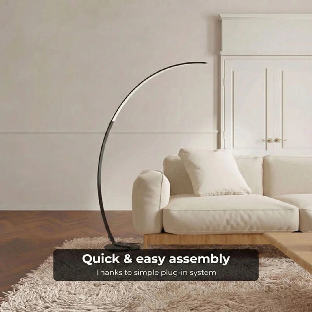 Arc Floor Lamp Living Room Black LED Smart Dimmable Remote 165cm Touched Home