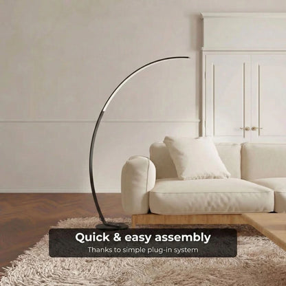 Arc Floor Lamp Living Room Black LED Smart Dimmable Remote 165cm Touched Home