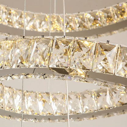 Modern Circular Crystal Pendant Chandelier for the Dining Room