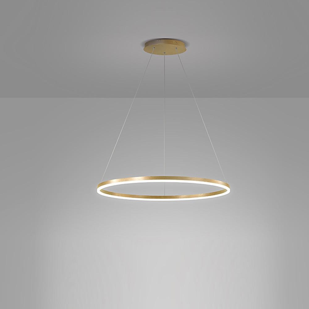 Black LED Ring Chandelier Modern Aluminum Ceiling Light