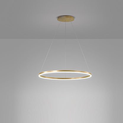 Black LED Ring Chandelier Modern Aluminum Ceiling Light