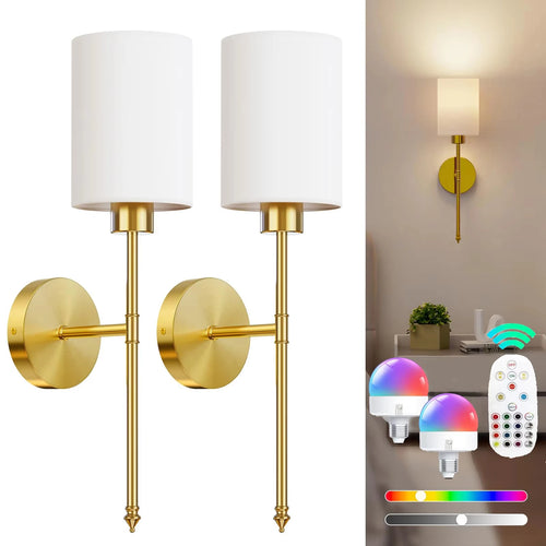 Wireless Cylindrical Wall Sconces (SET OF 2)