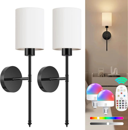 Wireless Cylindrical Wall Sconces (SET OF 2)