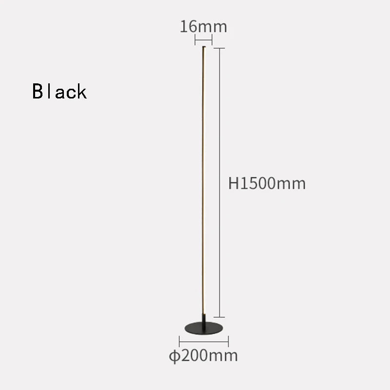 Modern Floor Lamp Minimalist Living Room Black White 3-Step Colour Dimming