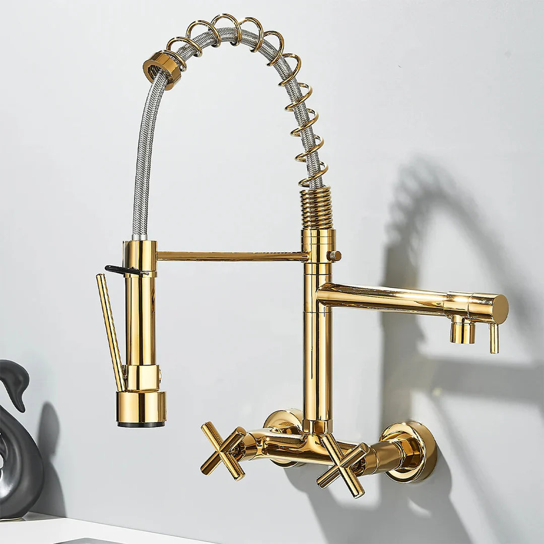 Wall-Mounted Pull-Out Kitchen Mixer Tap