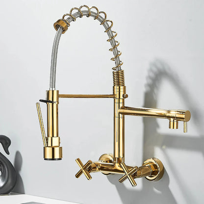 Wall-Mounted Pull-Out Kitchen Mixer Tap