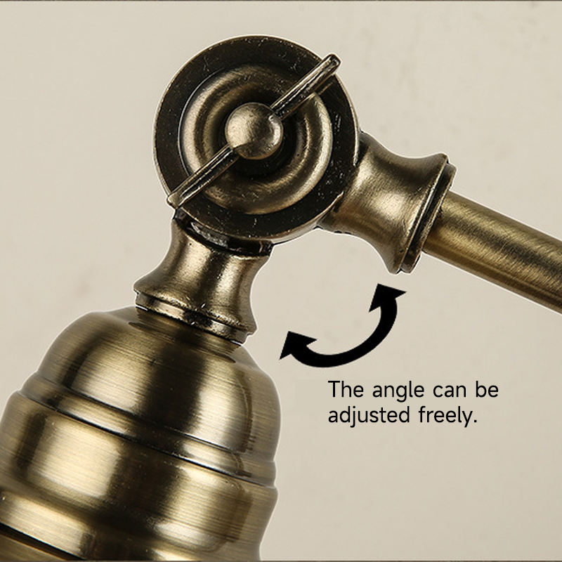 Antique Metallic LED Desk Lamp with Adjustable Gooseneck for Task Lighting