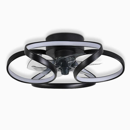 Ventilateur de plafond moderne encastré à LED en forme de fleur avec télécommande