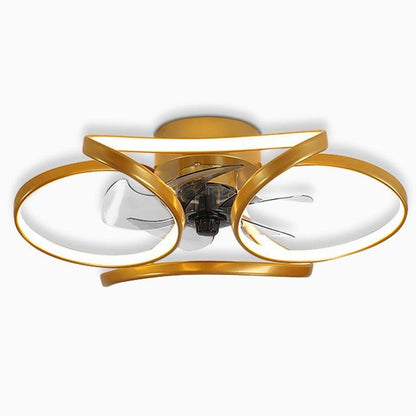 Ventilateur de plafond moderne encastré à LED en forme de fleur avec télécommande