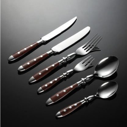 Classic Stainless Steel Cutlery Set with Elegant Resin Handles