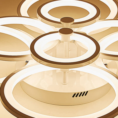 Plafonniers semi-encastrés élégants avec anneaux superposés uniques