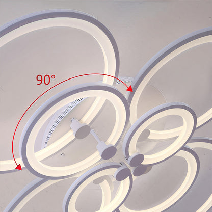 Plafonniers semi-encastrés élégants avec anneaux superposés uniques