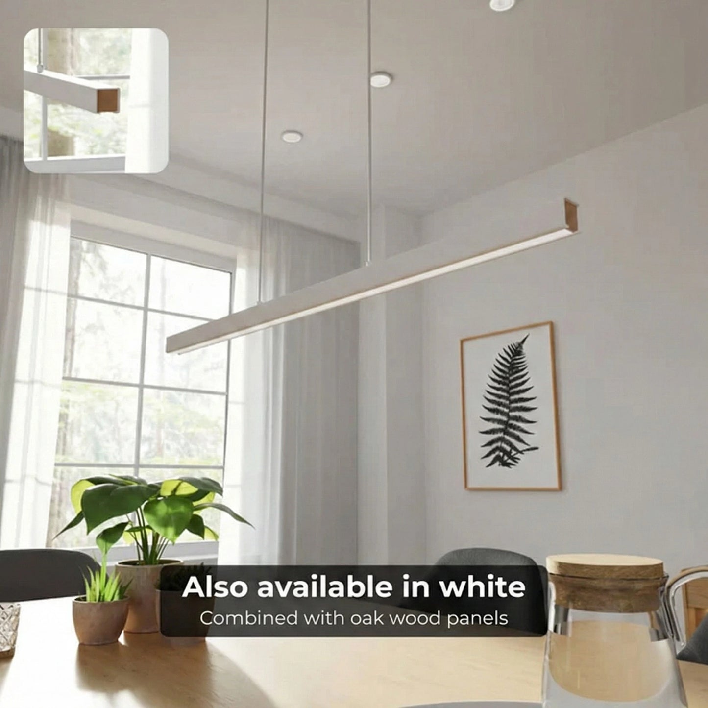 Modern Linear LED Pendant Light with Adjustable Height