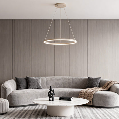 Black LED Ring Chandelier Modern Aluminum Ceiling Light