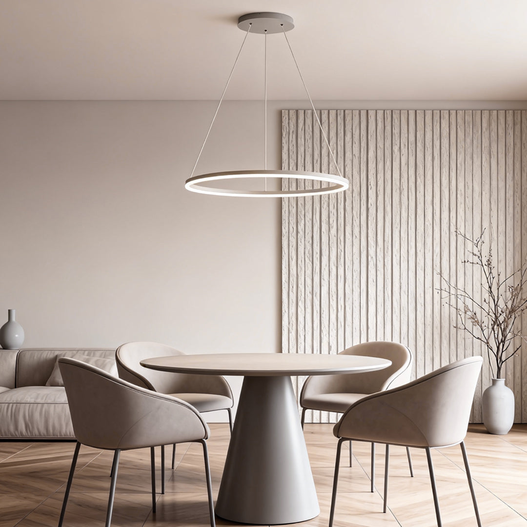 Black LED Ring Chandelier Modern Aluminum Ceiling Light