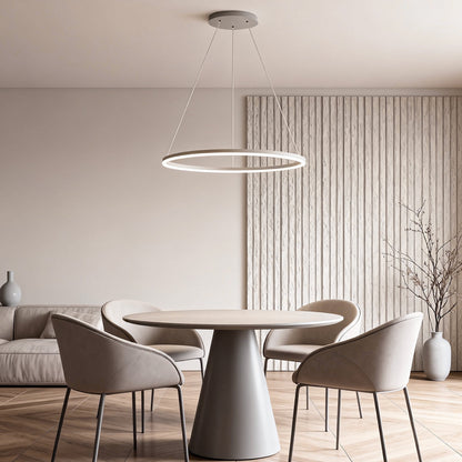 Black LED Ring Chandelier Modern Aluminum Ceiling Light