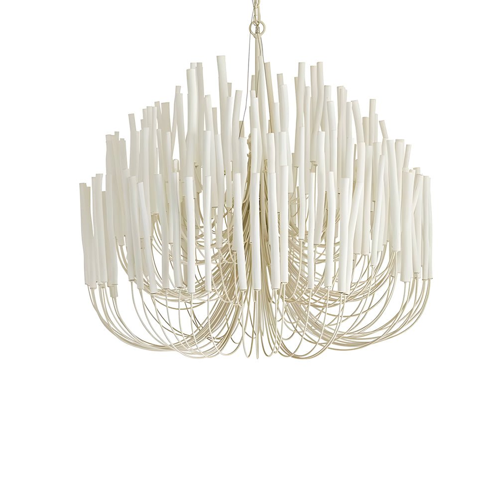 Organic Stick Chandelier White Painted Wooden Ceiling Light