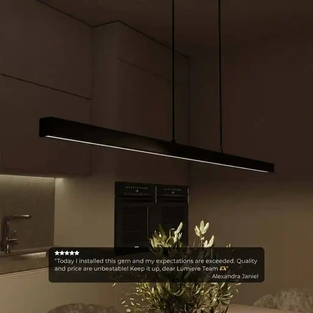 Modern Linear LED Pendant Light with Adjustable Height