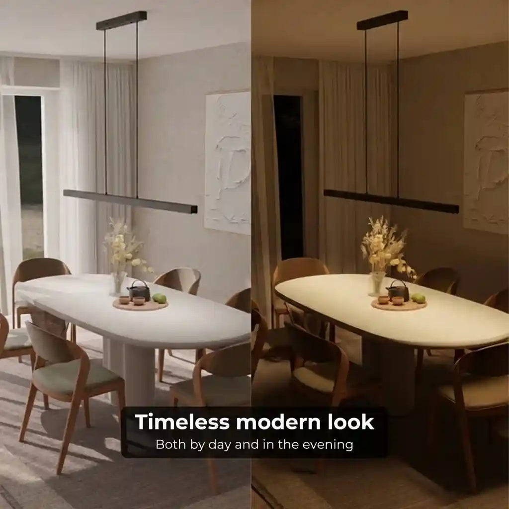 Modern Linear LED Pendant Light with Adjustable Height