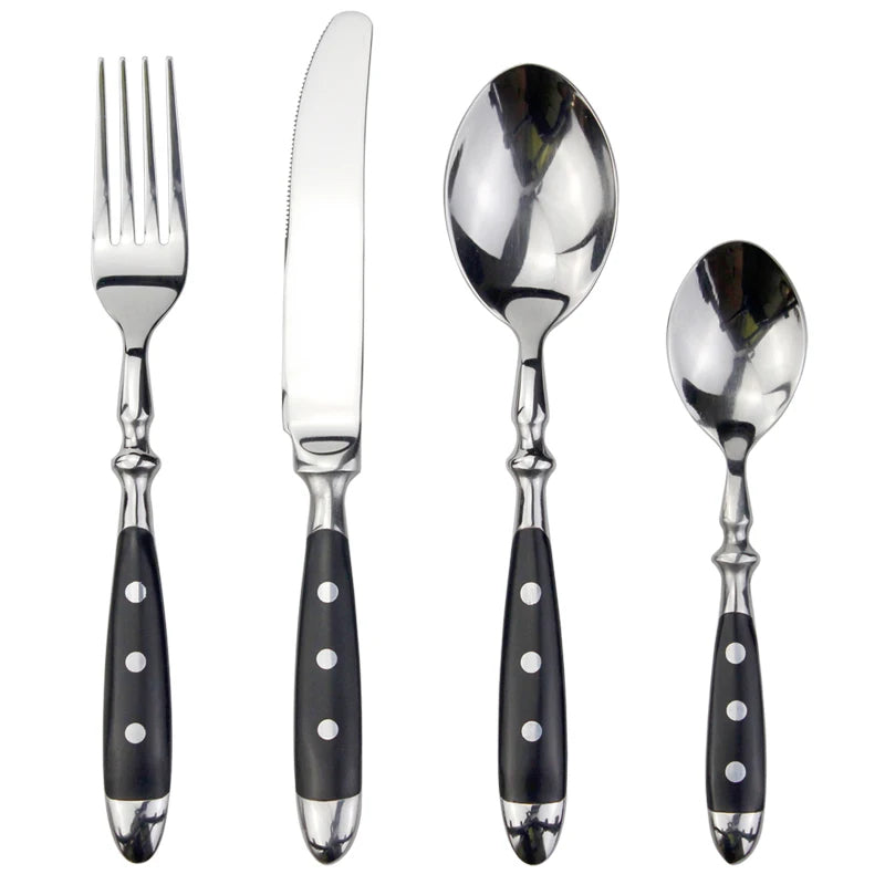 Classic Stainless Steel Cutlery Set with Elegant Resin Handles