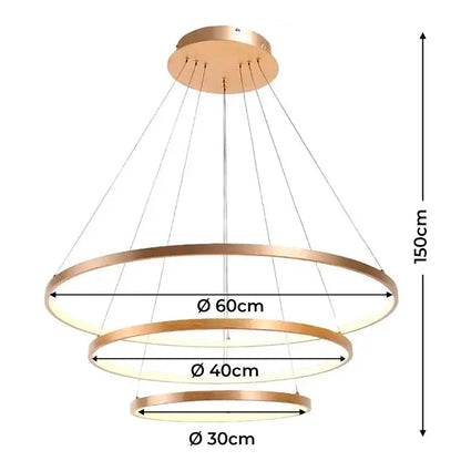 Triple LED Circular Pendant Chandelier