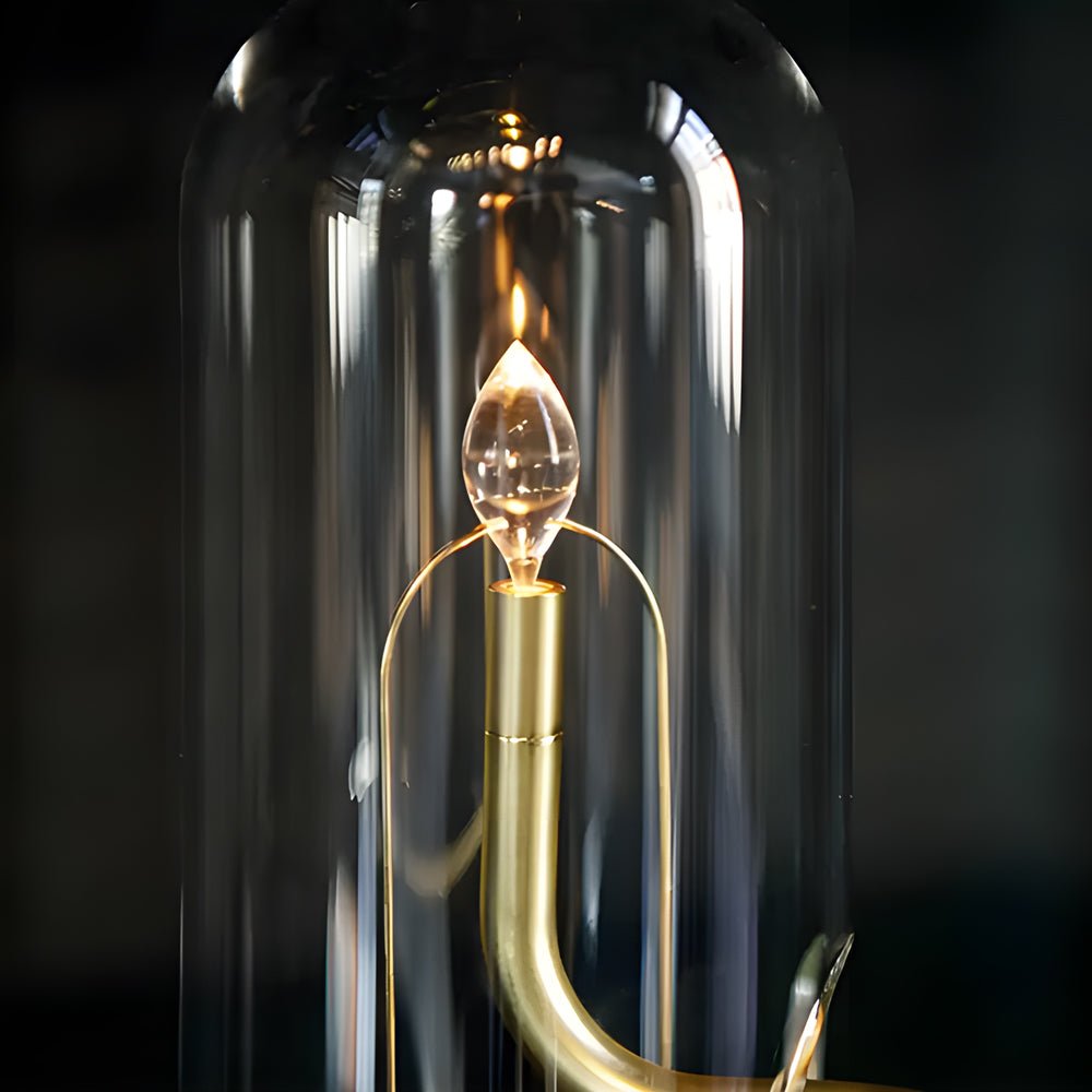 Glass Dome HYMN Accent Table Lamp - LED Candle