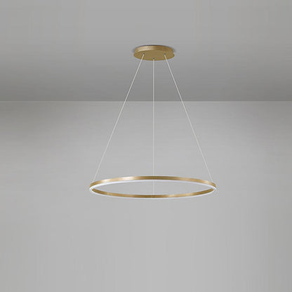 Black LED Ring Chandelier Modern Aluminum Ceiling Light