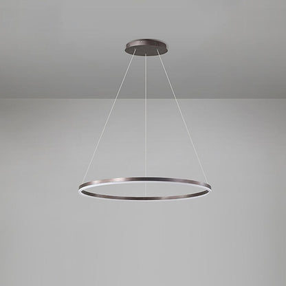 Black LED Ring Chandelier Modern Aluminum Ceiling Light